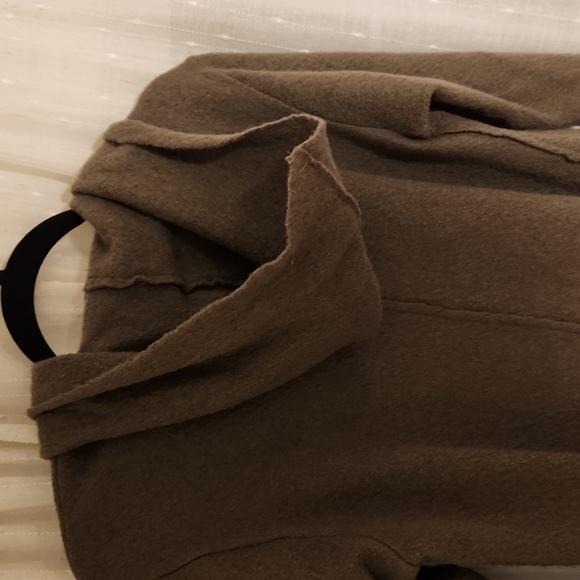 Wool Sage Green Hooded Jacket - Picture 4 of 4